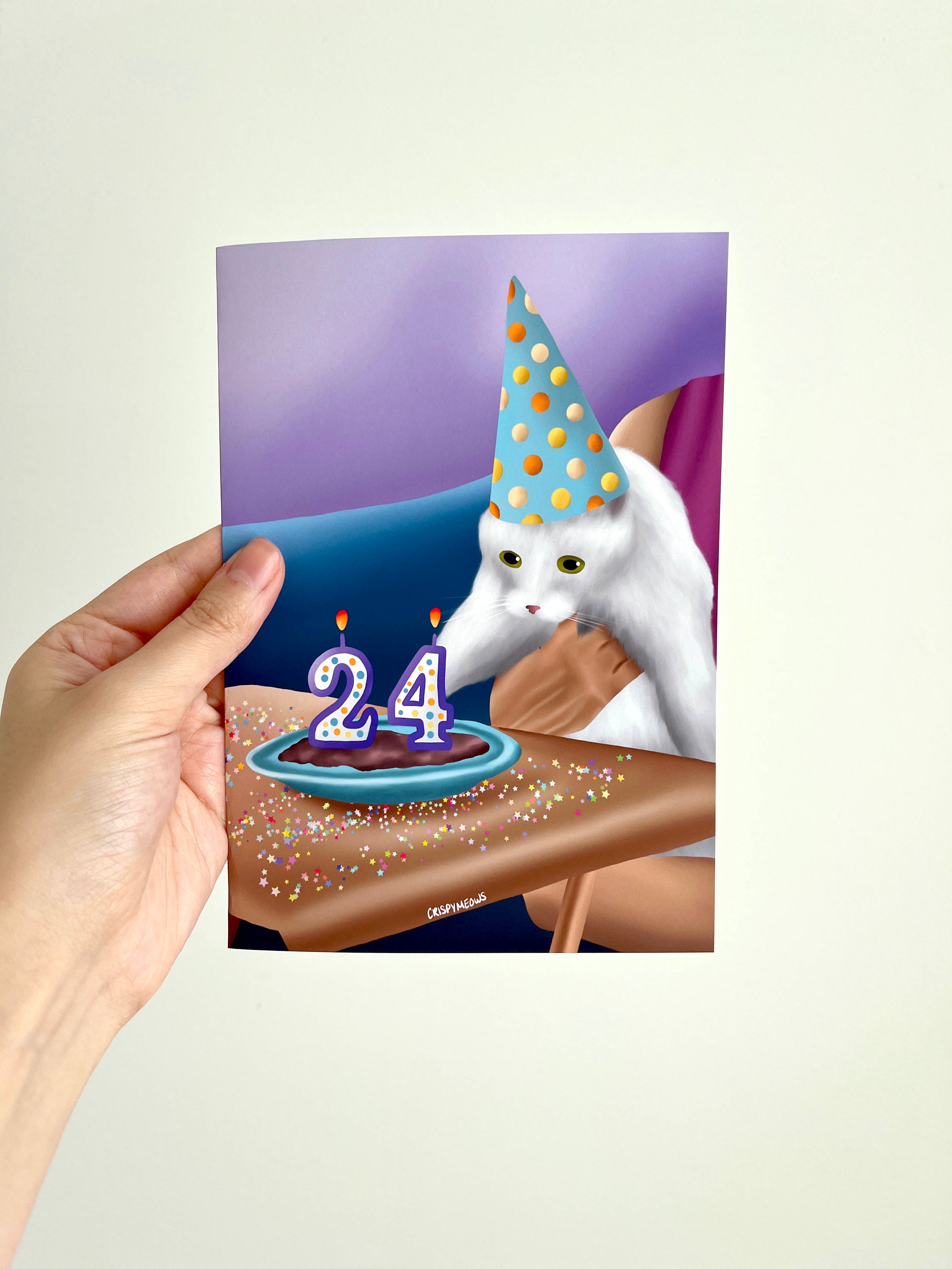Existential Cat Birthday Card With Envelope
