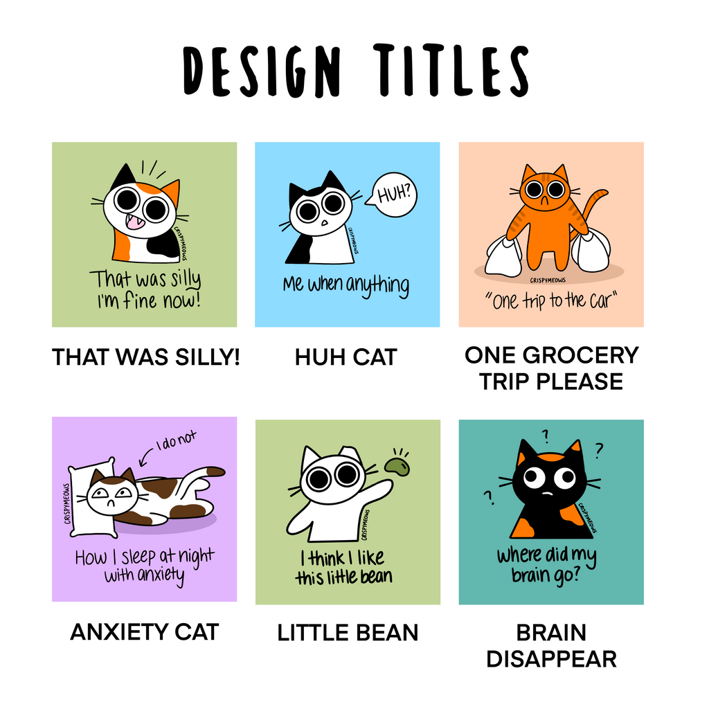 Silly Cats - 5 x 5 Print