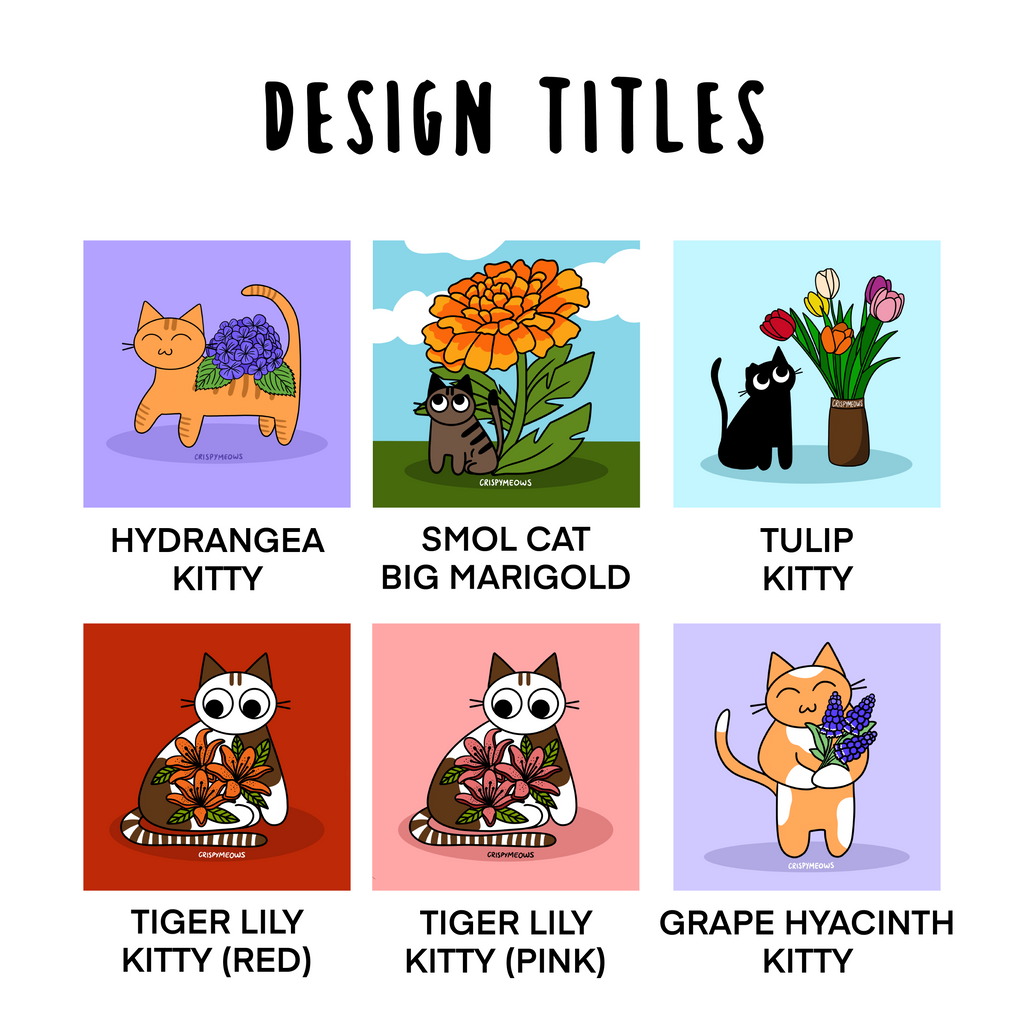 Flower Cats - 5 x 5 Print