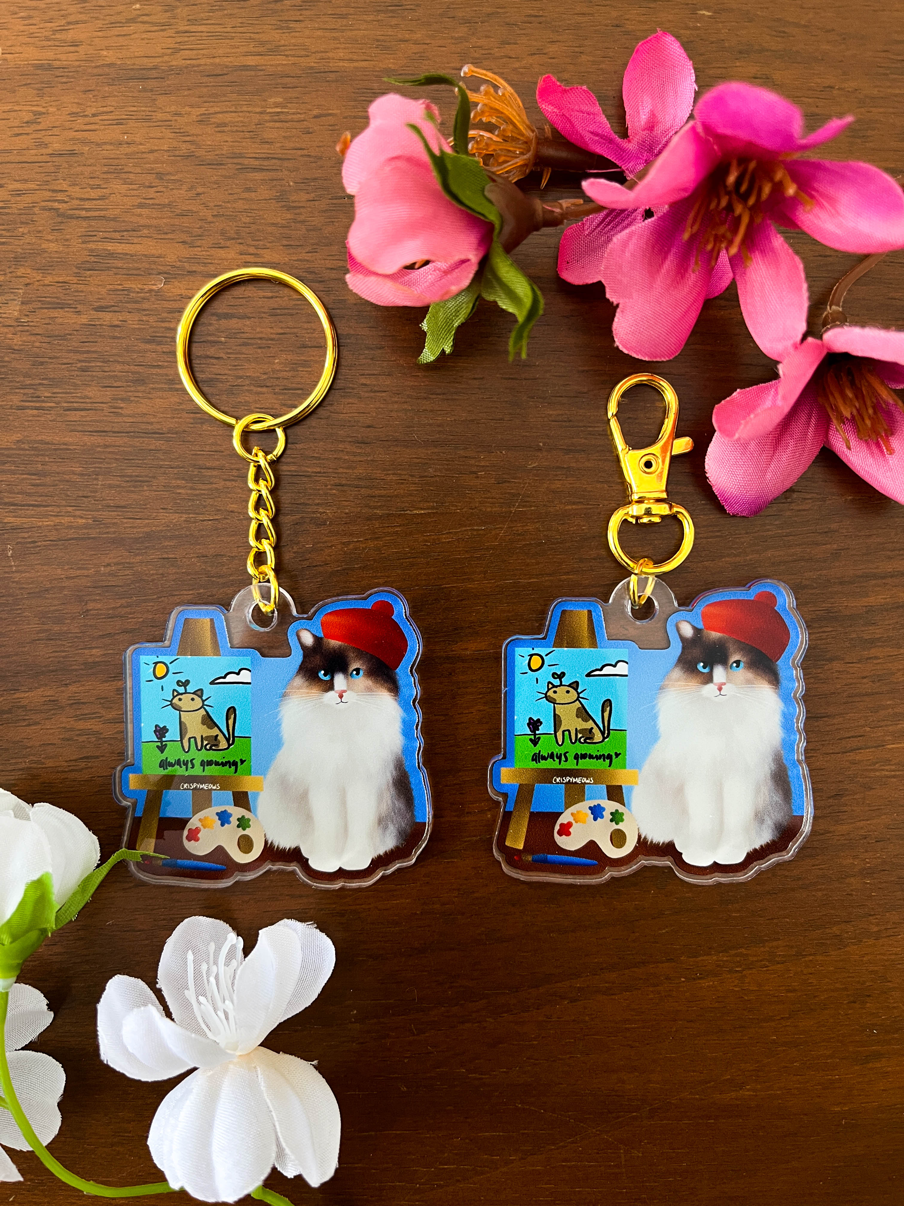 Artist Cat Keychain