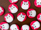 Heart Eyes Cat Round Button Pin, 1.25"