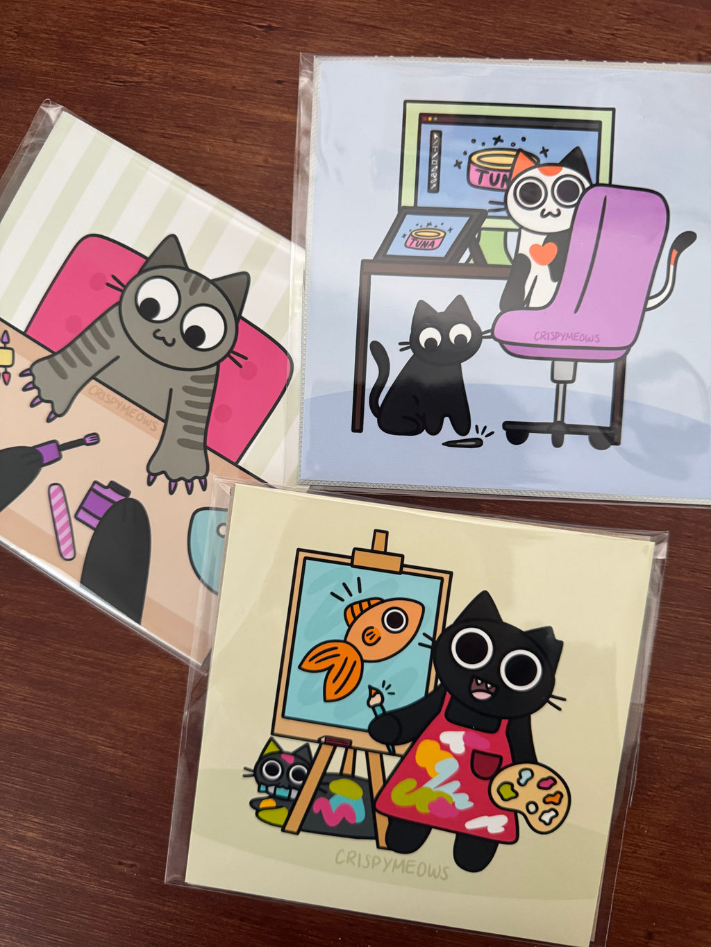 Arts & Cats, 5 x 5 Prints (designs from the 2027 calendar)
