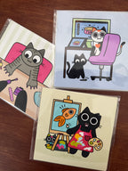 Arts & Cats, 5 x 5 Prints (designs from the 2027 calendar)