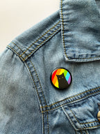 Pride Cat Round Button Pin, 1.25"