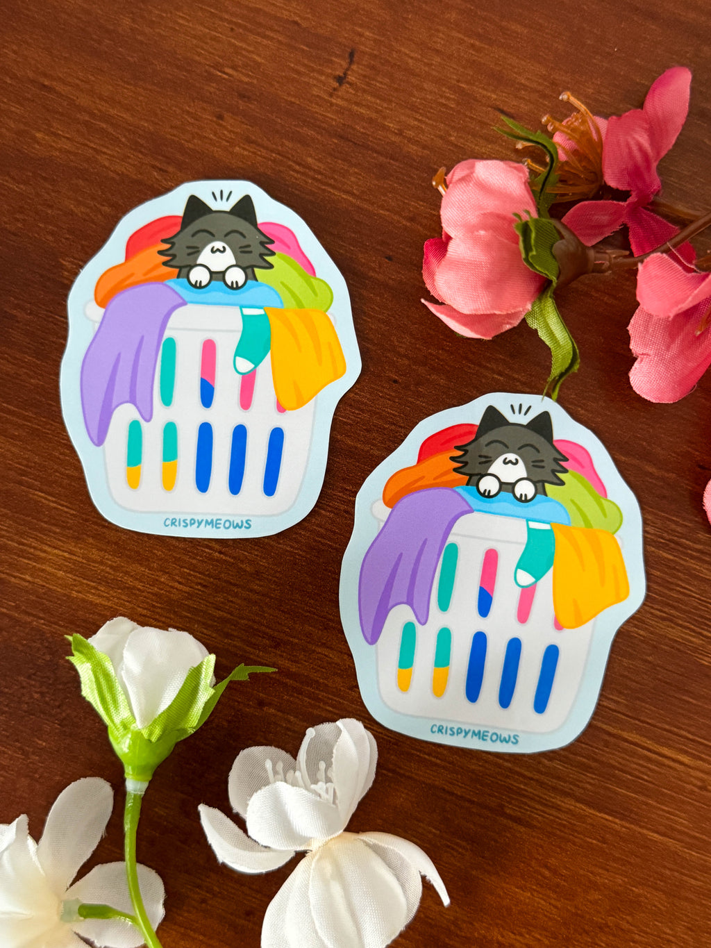 Cozy in the Laundry Sticker