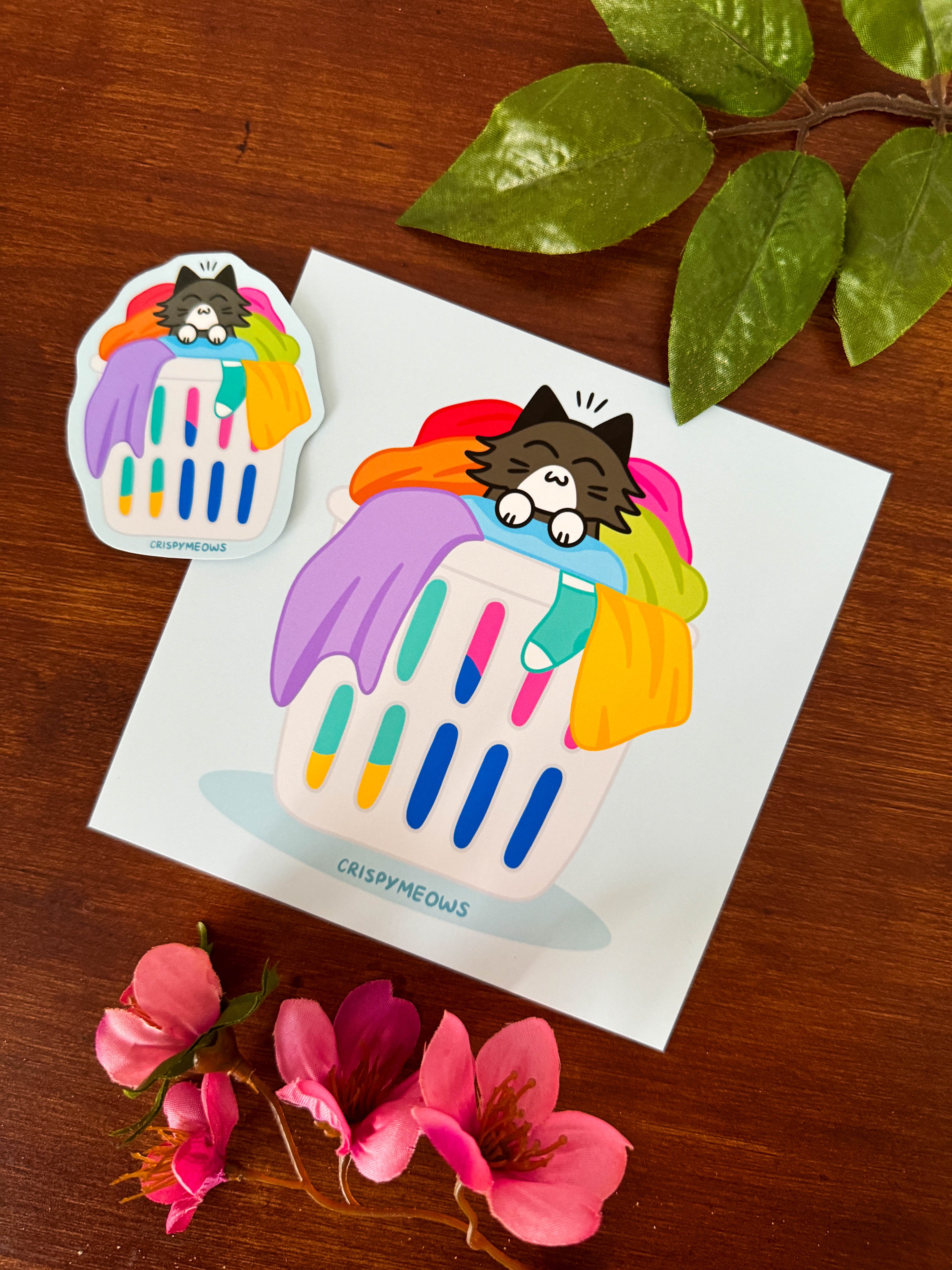 Cozy in the Laundry, 5 x 5 Print