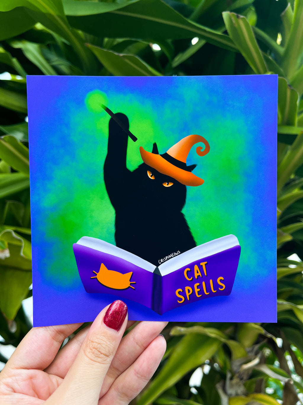 Spooky Cat Spells 5 x 5 Art Print