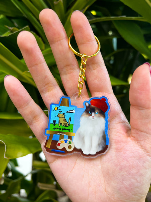 Artist Cat Keychain