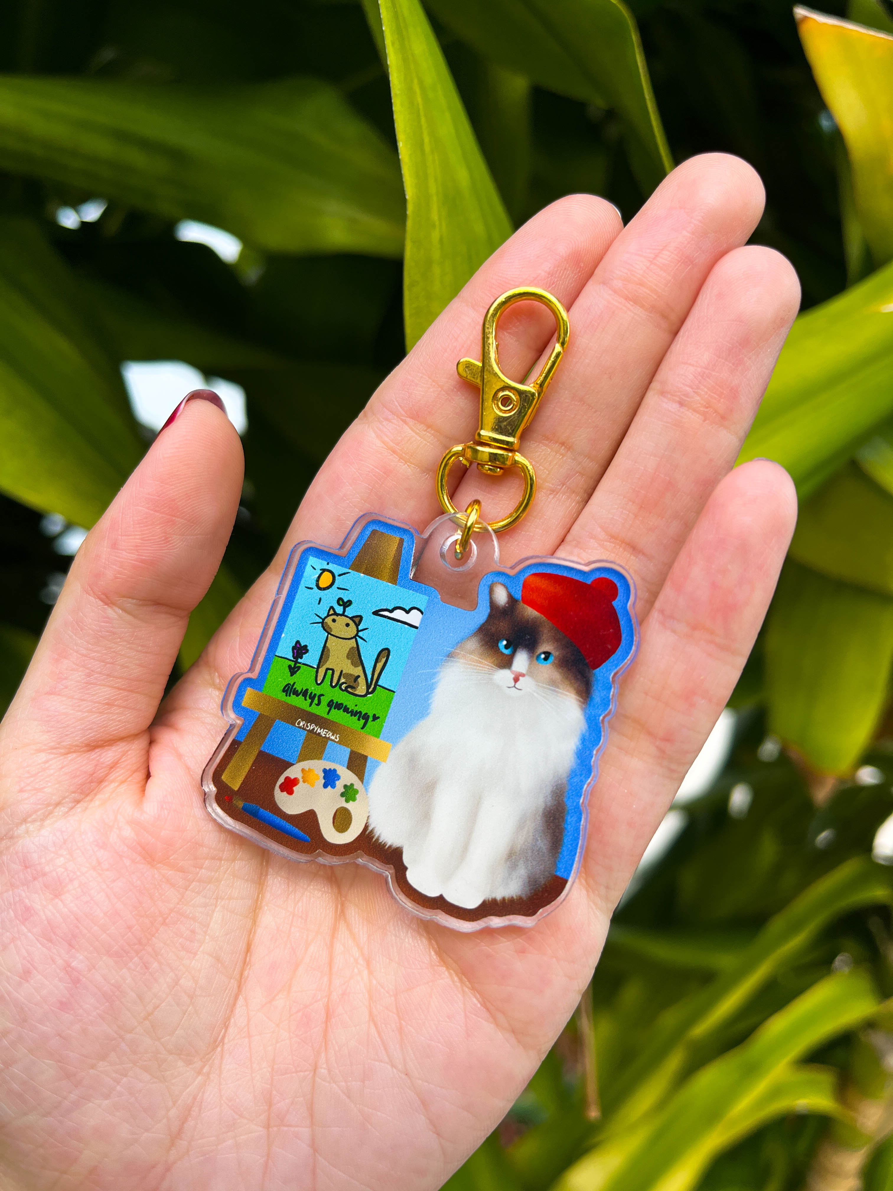 Artist Cat Keychain