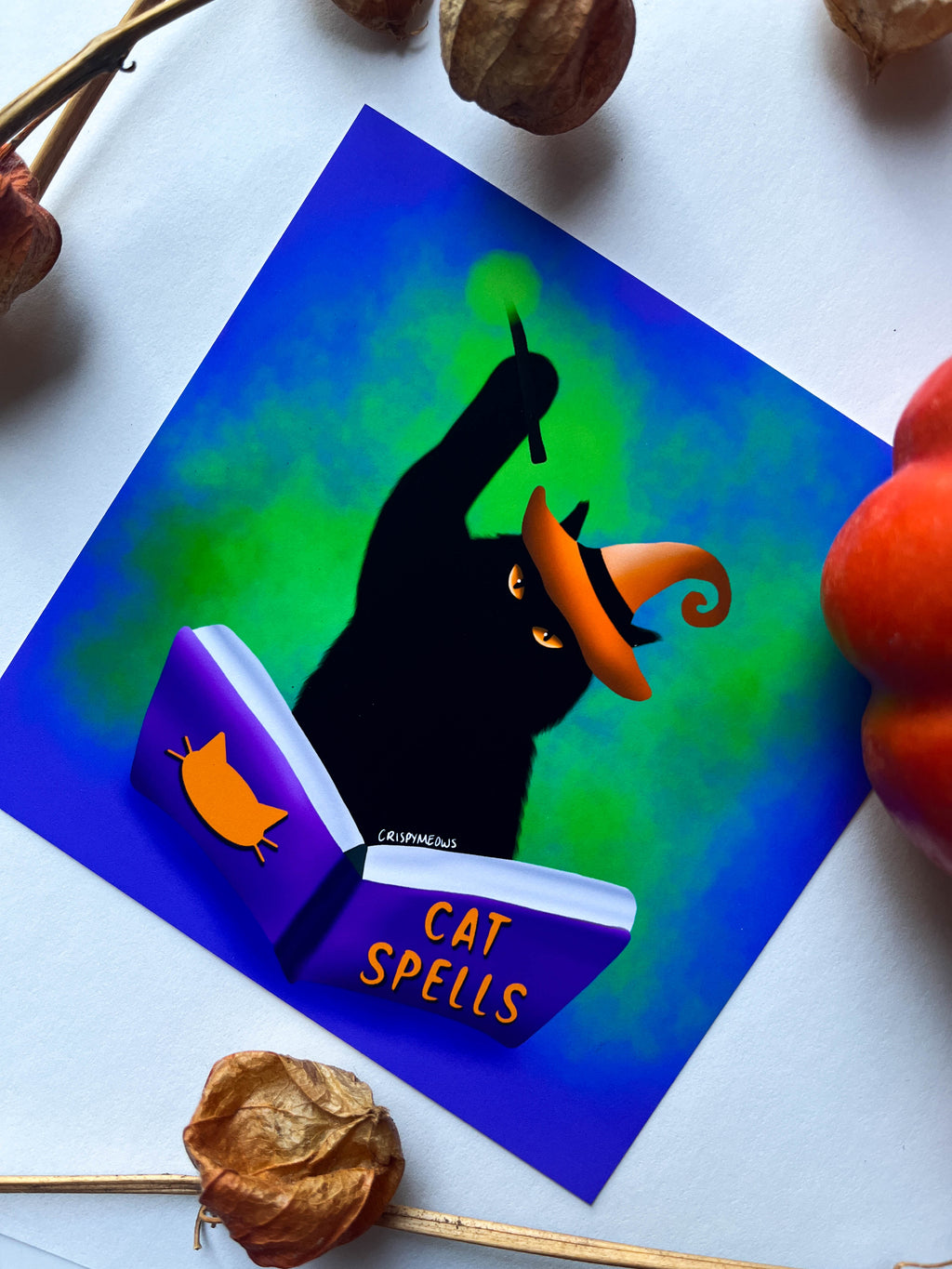 Spooky Cat Spells 5 x 5 Art Print