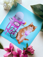 Cotton Candy Cat 5 x 5 Art Print
