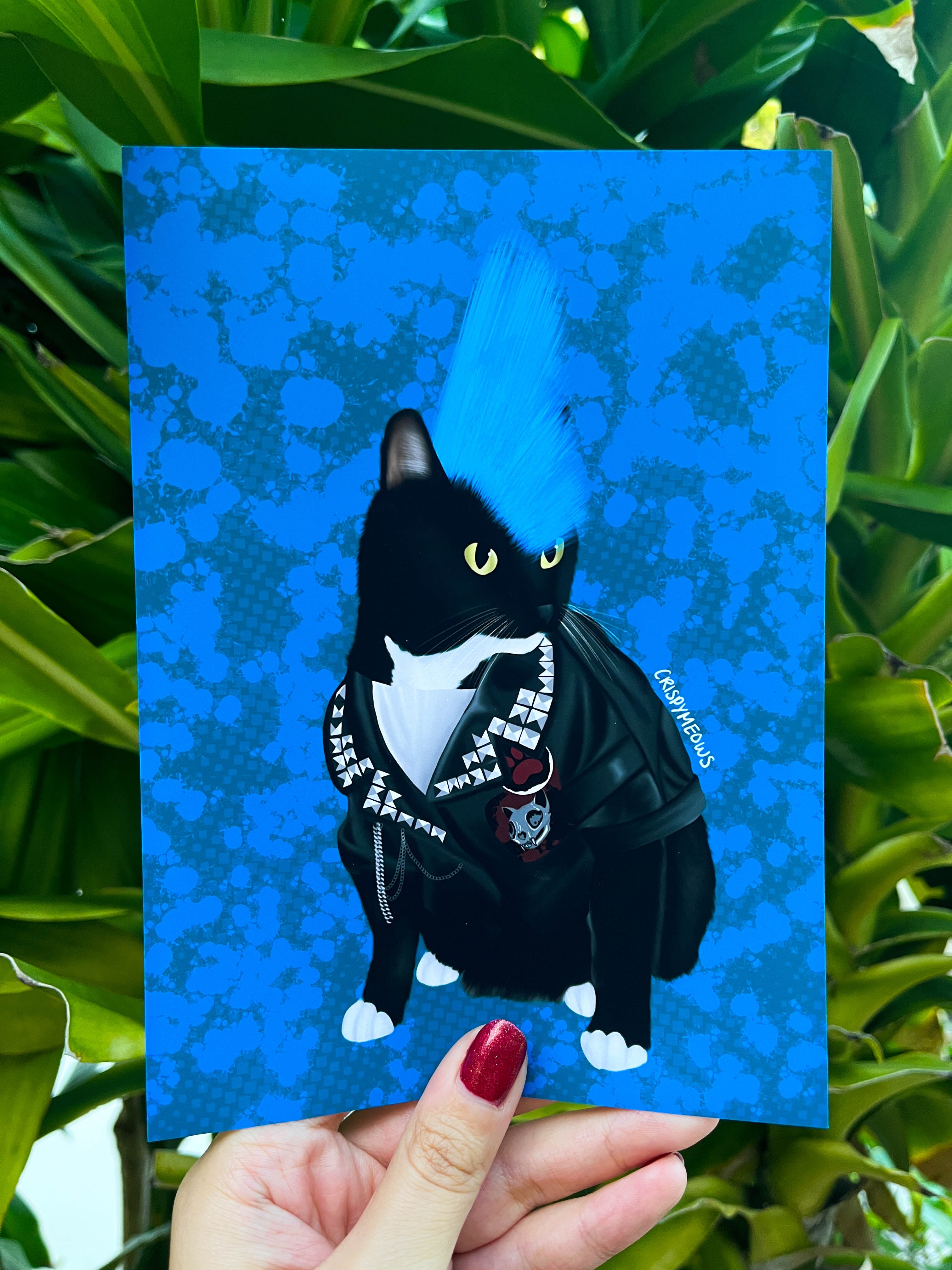 Punk Cat 5 x 7 Art Print