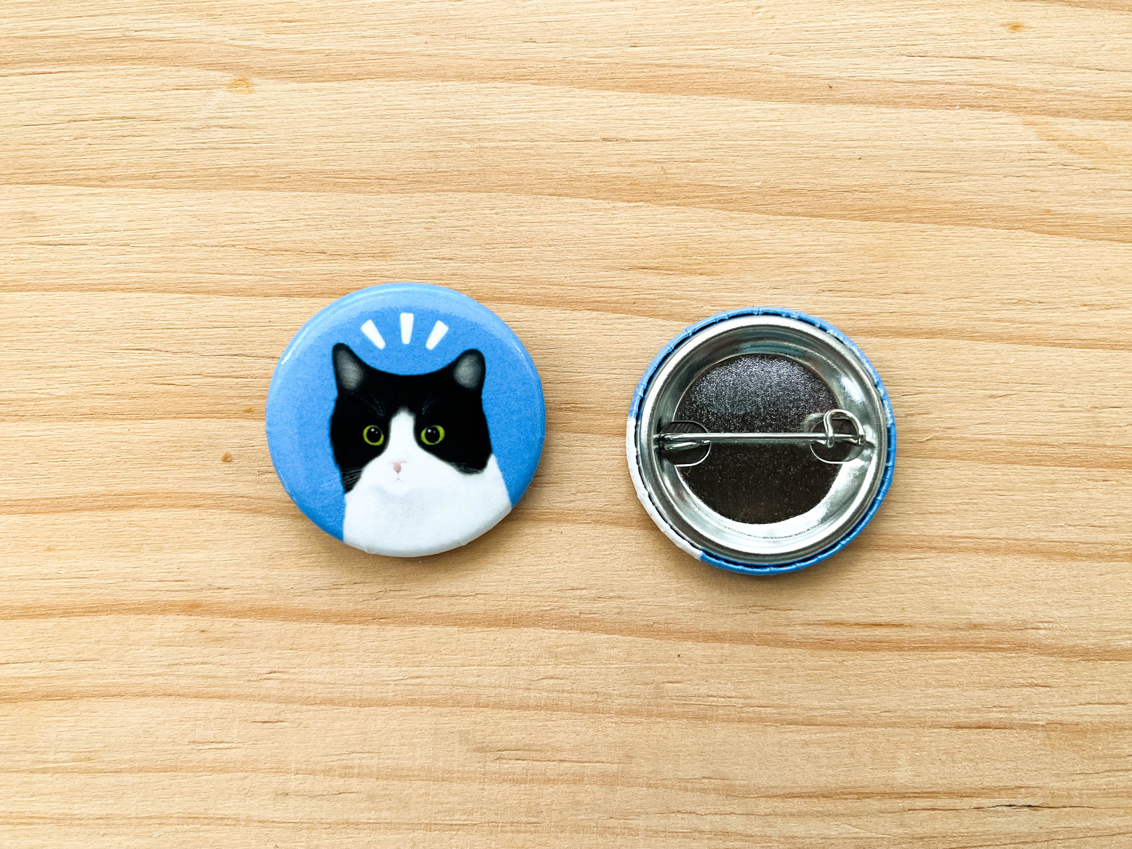 Shook Cat Round Button Pin, 1.25"