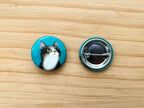 Tabby Cat Round Button Pin, 1.25"