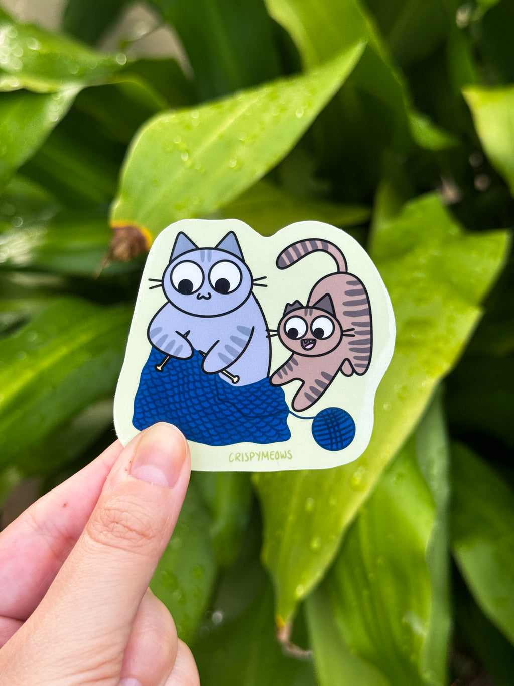 Knitting During Playtime Sticker