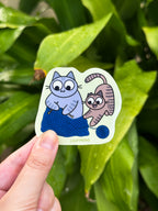 Knitting During Playtime Sticker
