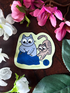 Knitting During Playtime Sticker