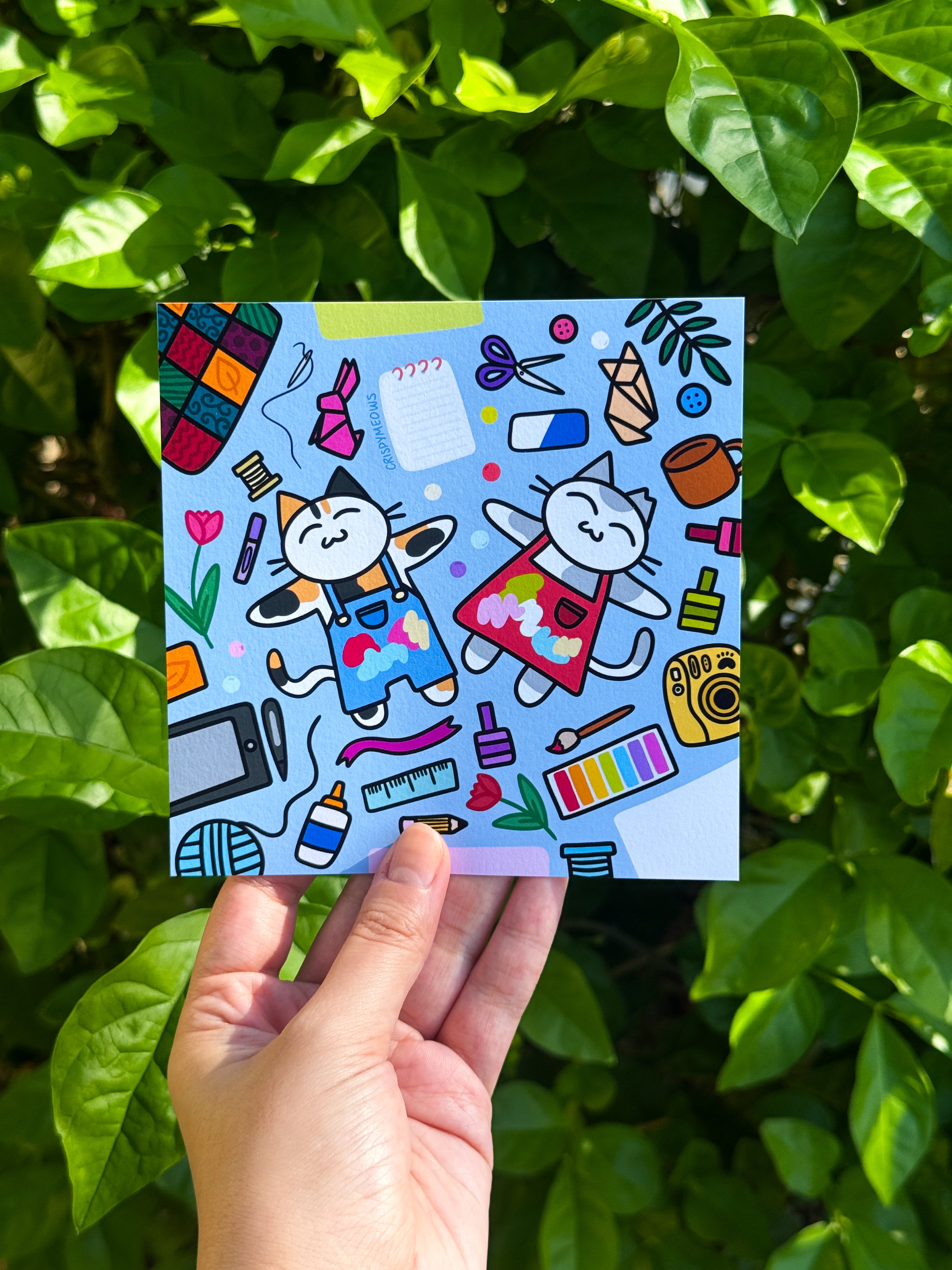 Arts & Cats, 5 x 5 Prints (designs from the 2027 calendar)