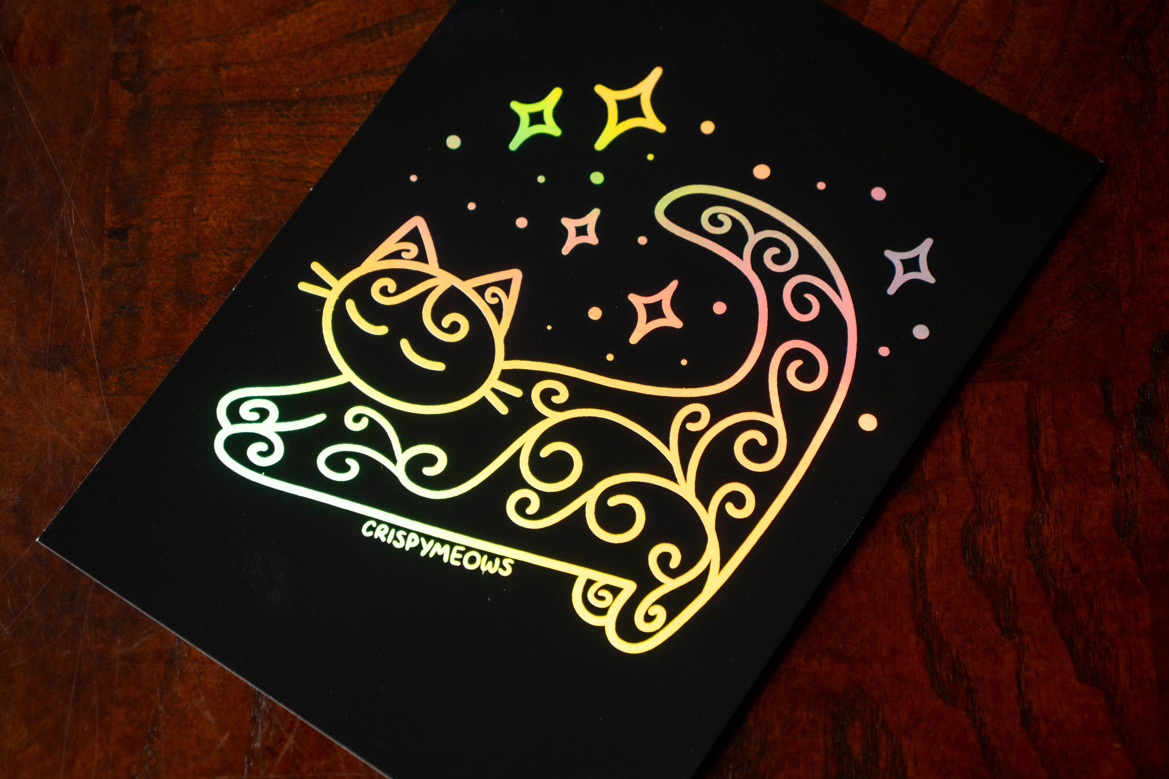 Iridescent Celestial Cat, 5 x 7 Print