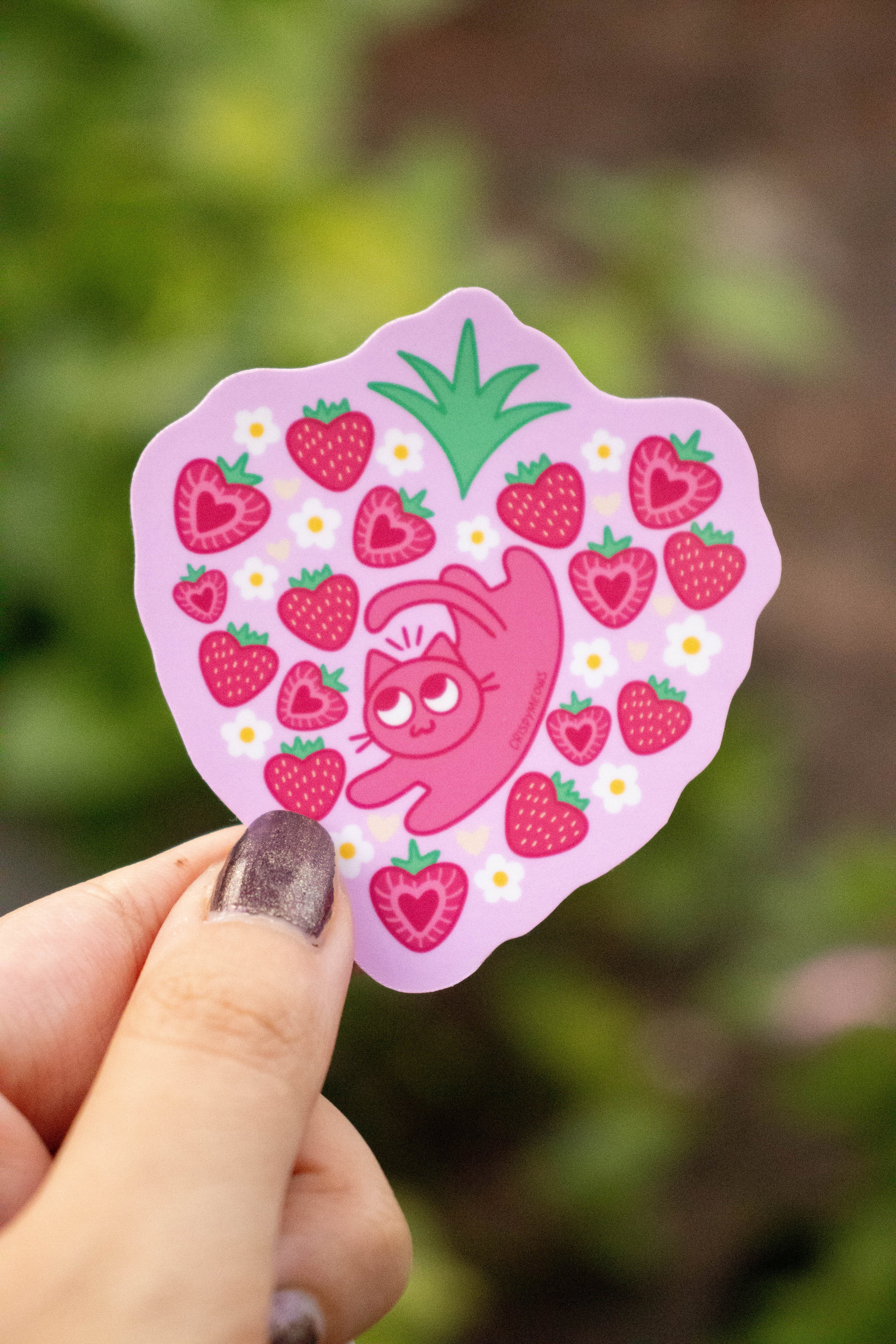 I Heart Strawberries Sticker