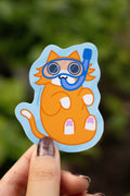Scuba Cat Sticker