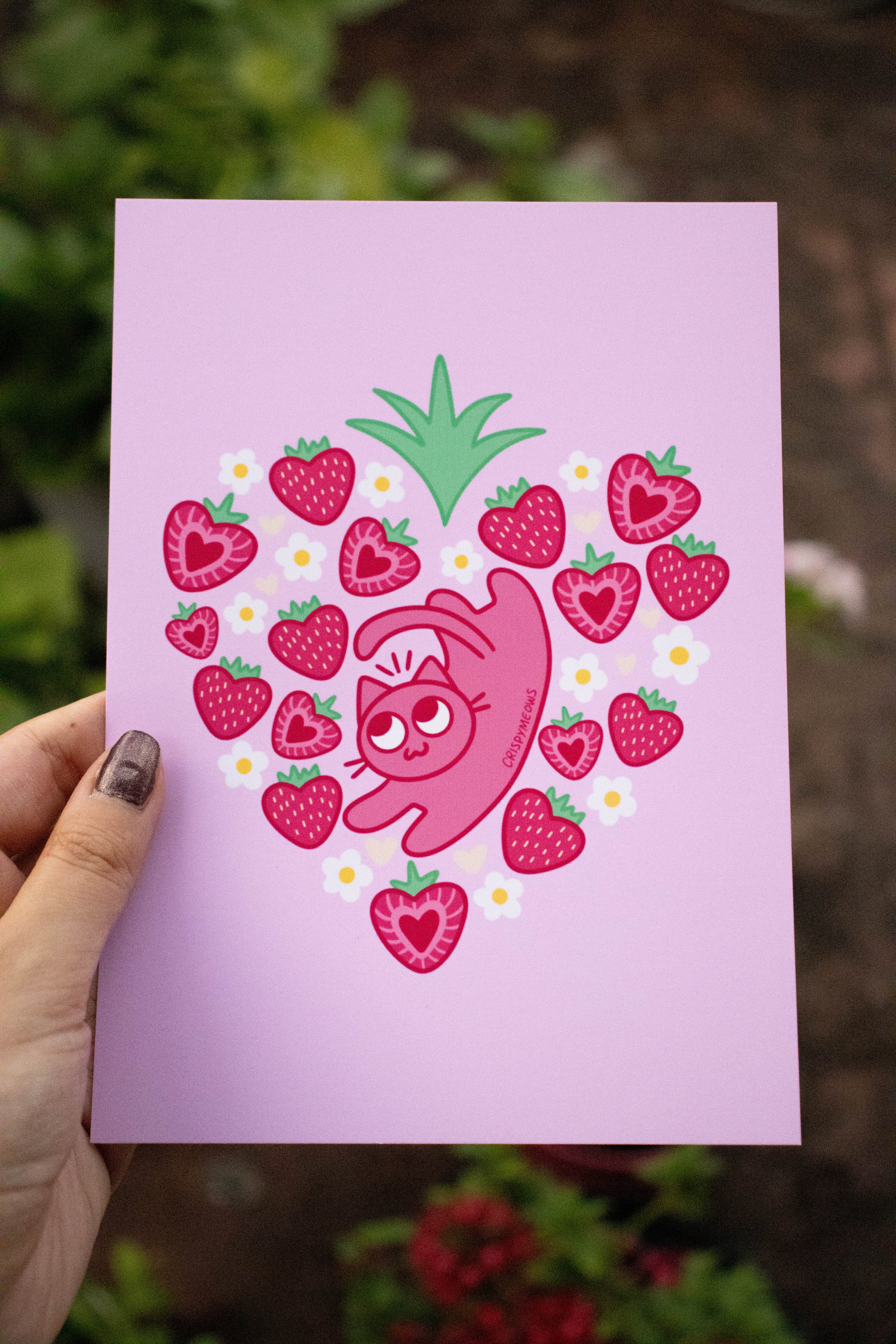 I Heart Strawberries Print
