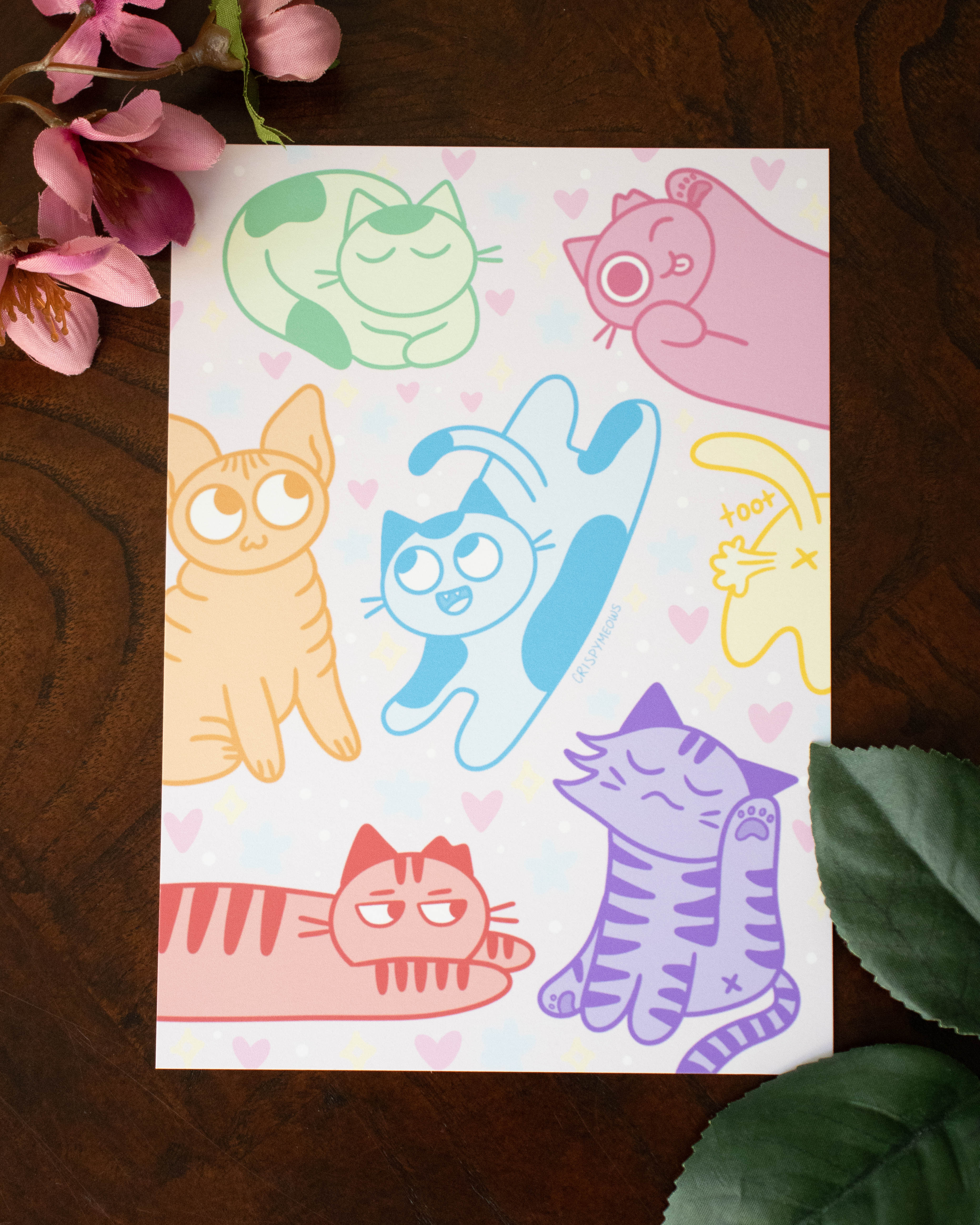 Whimsical Cat Party Print