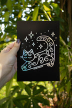 Iridescent Celestial Cat, 5 x 7 Print
