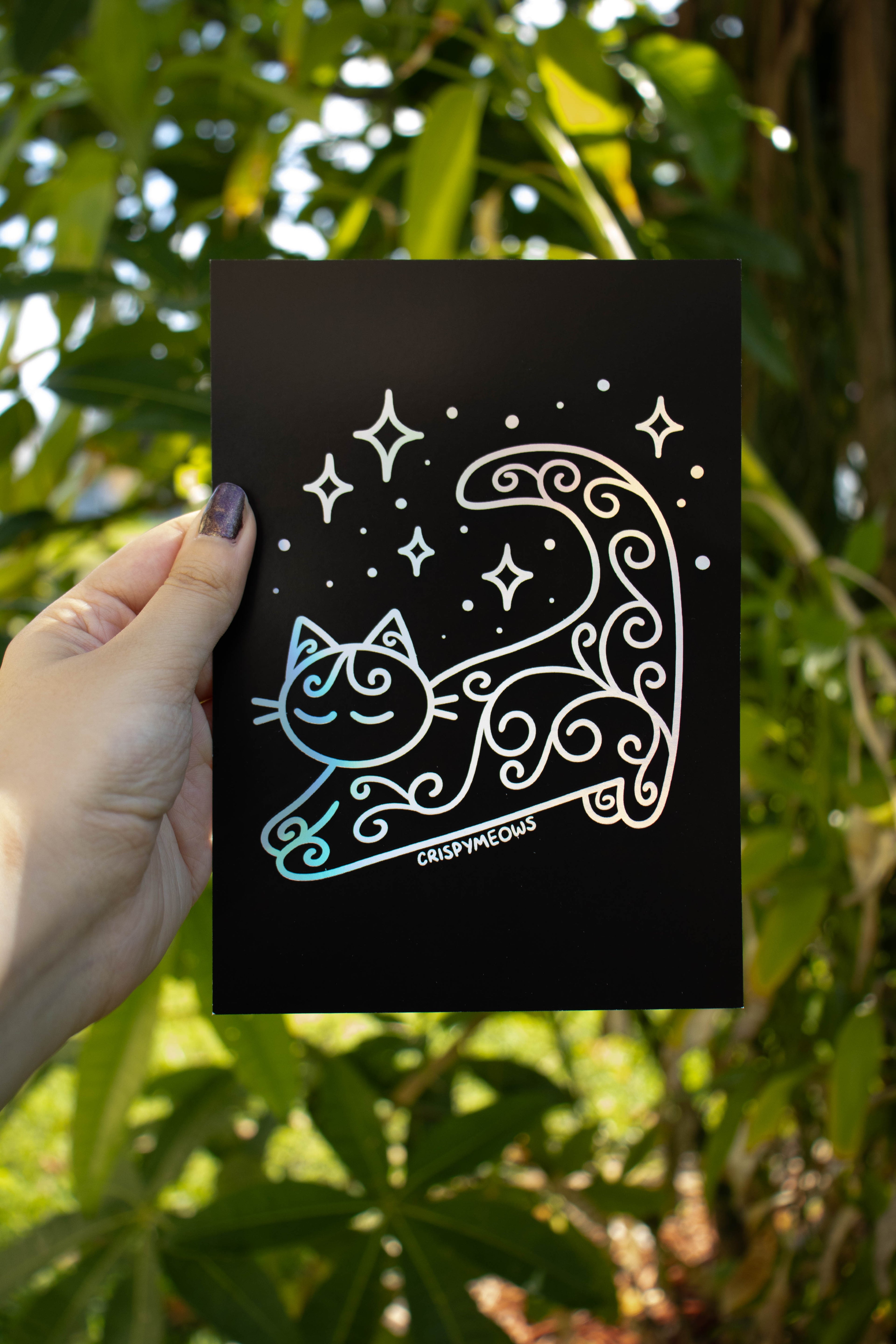 Iridescent Celestial Cat, 5 x 7 Print
