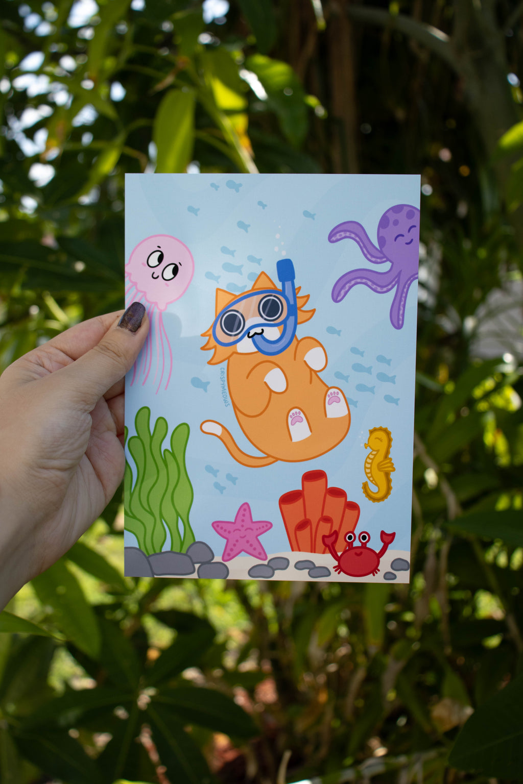 Scuba Cat Print
