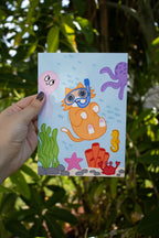 Scuba Cat Print