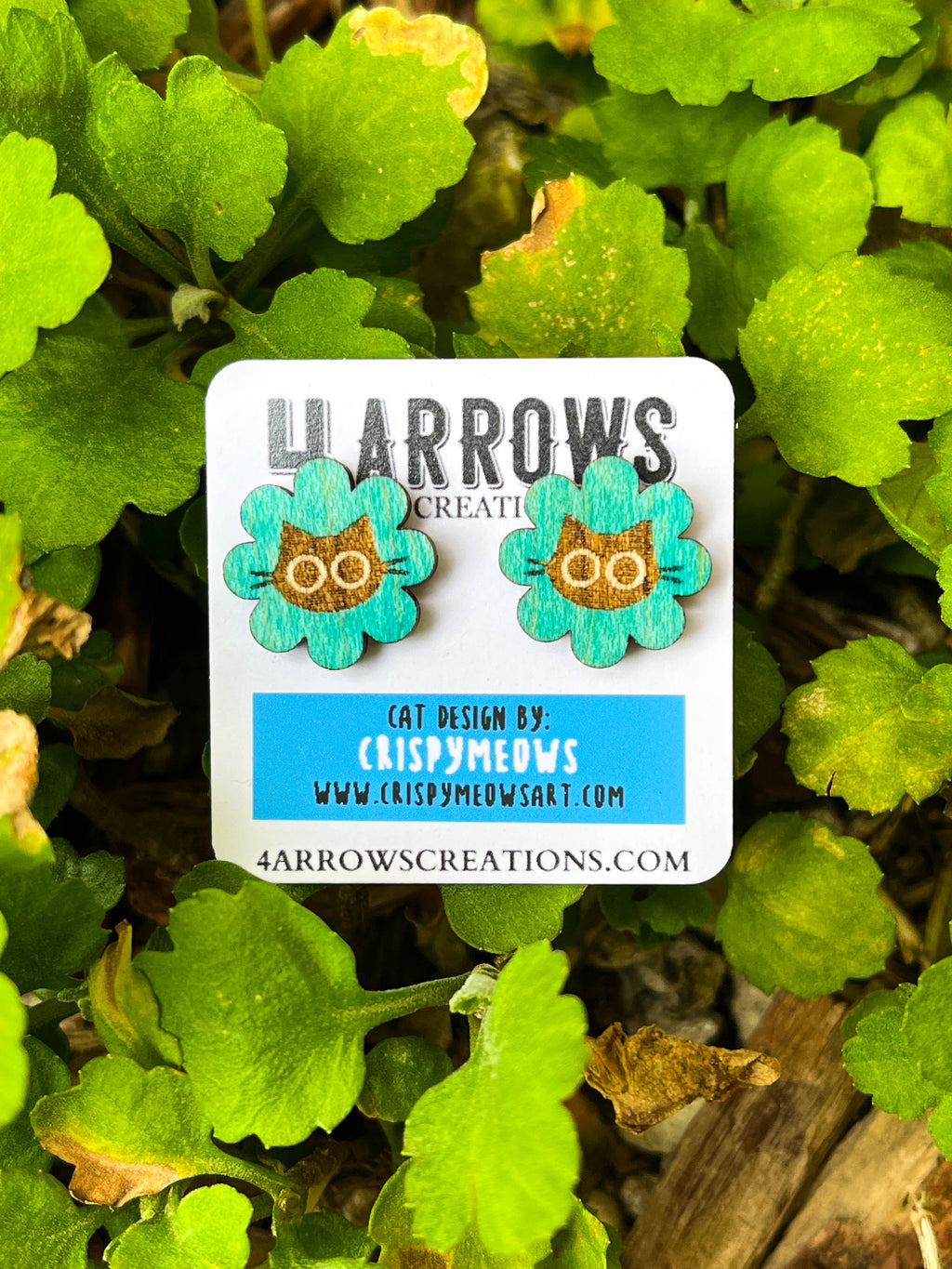 Cat Flower Studs