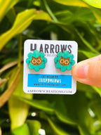 Cat Flower Studs