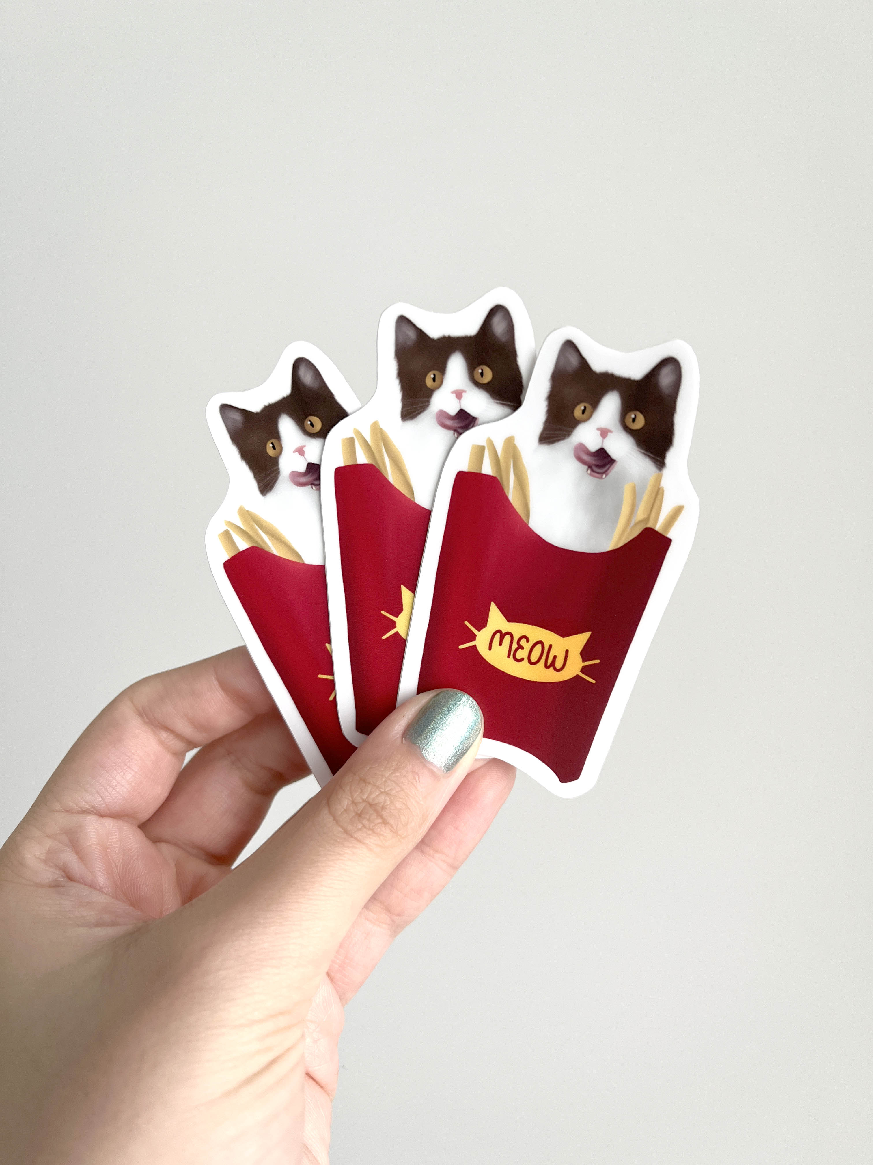 French Fry Cat Sticker