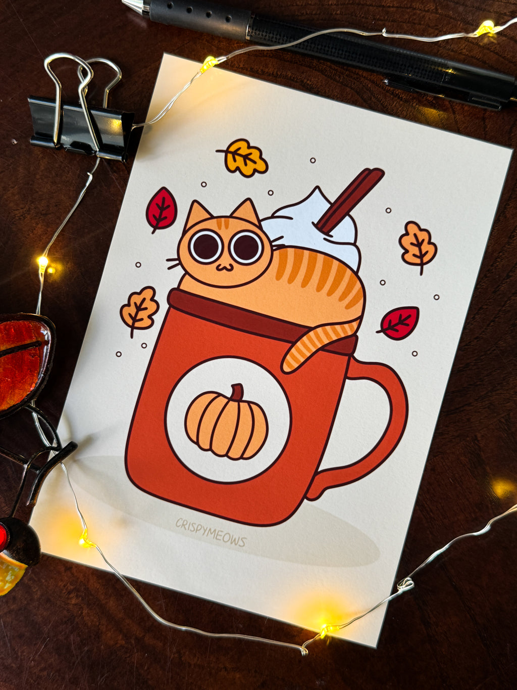 Purrmpkin Spice Kitty, 5 x 7 Print