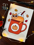 Purrmpkin Spice Kitty, 5 x 7 Print