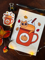 Purrmpkin Spice Kitty, 5 x 7 Print