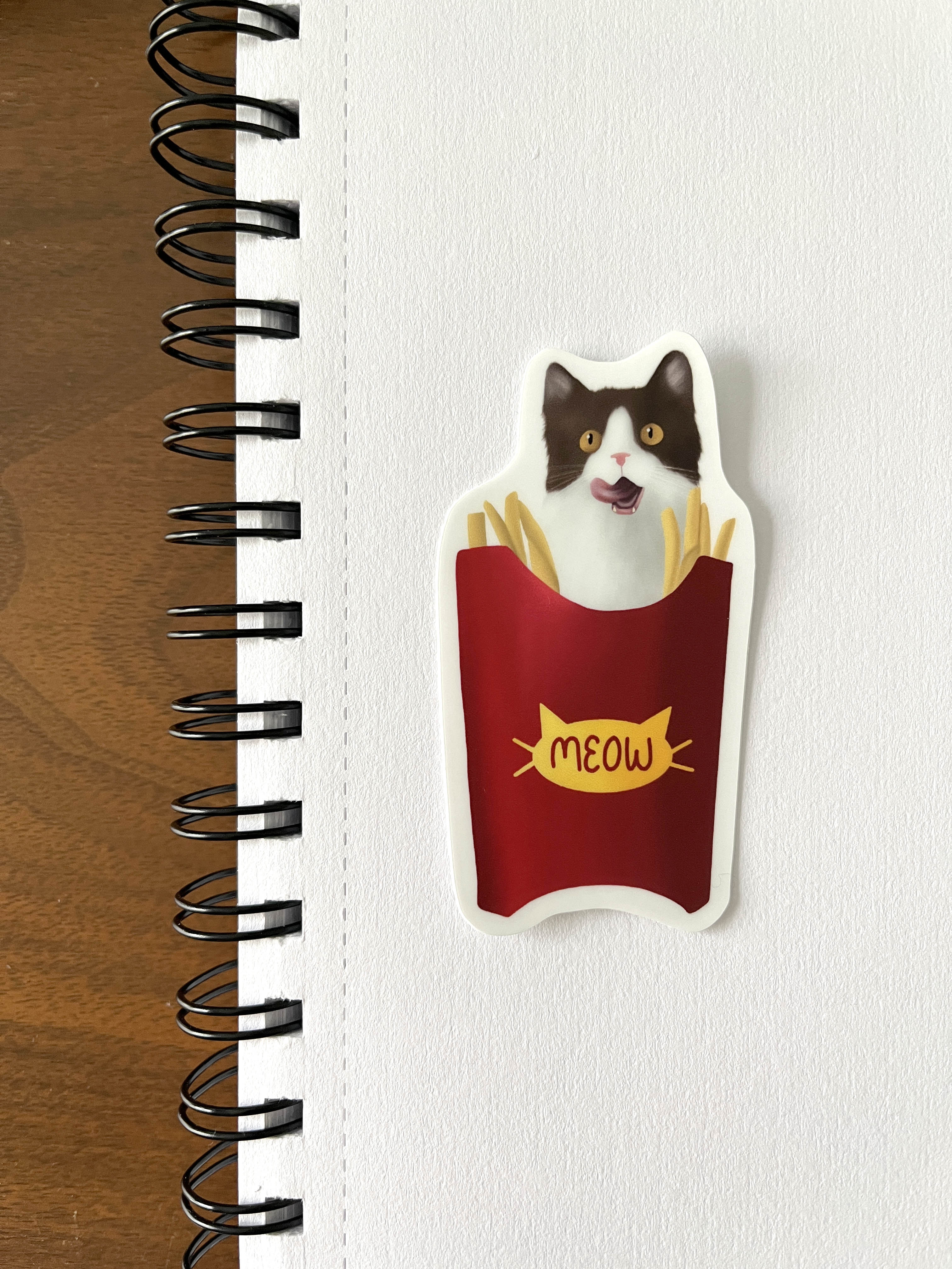 French Fry Cat Sticker