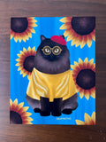 8 x 10 Sunflower Cat Print