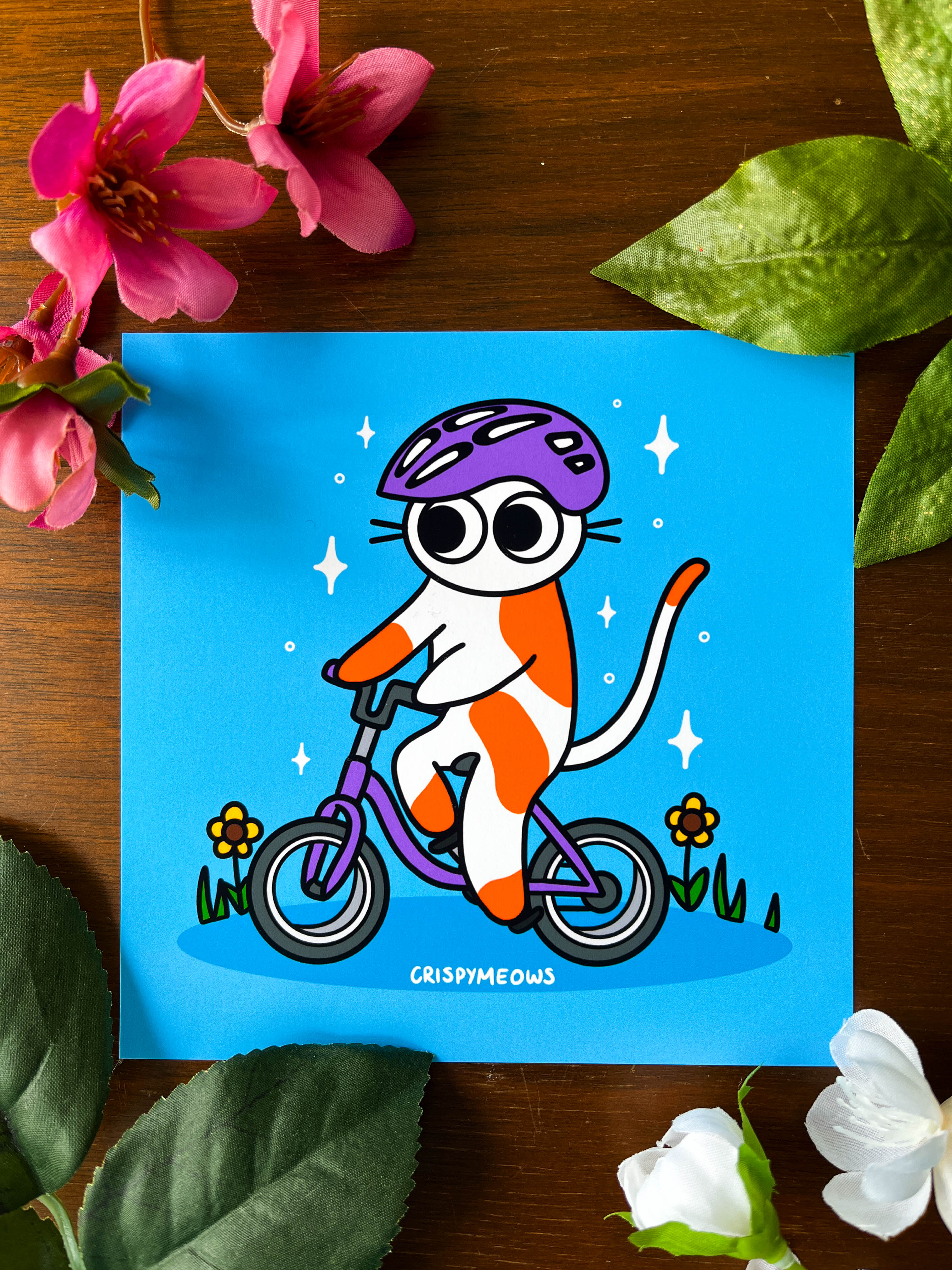 Biker Cat, 5 x 5 Print