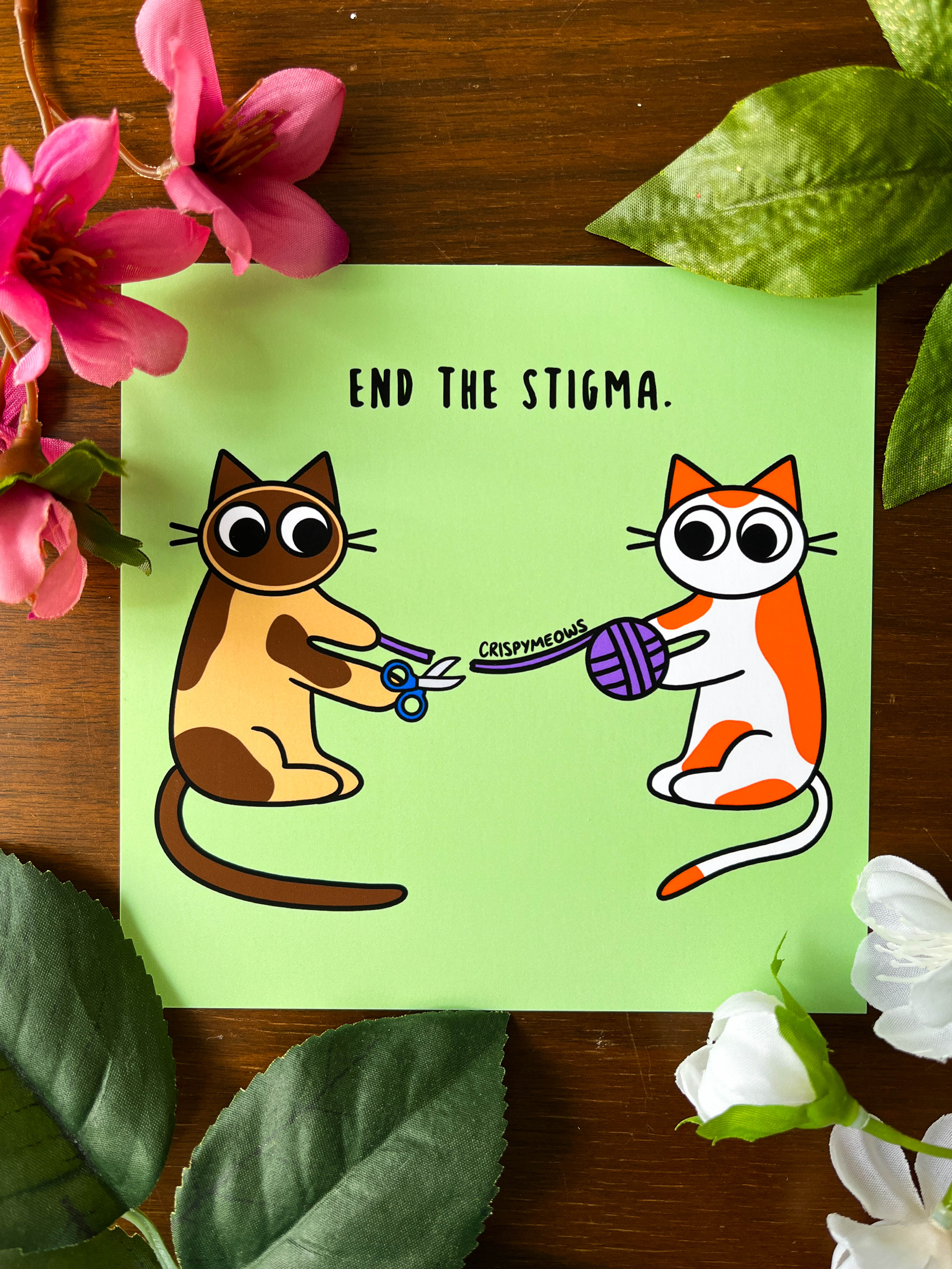 Mindful Meow Prints, 5 x 5 Prints