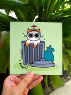 Trash Cat, 5 x 5 Print