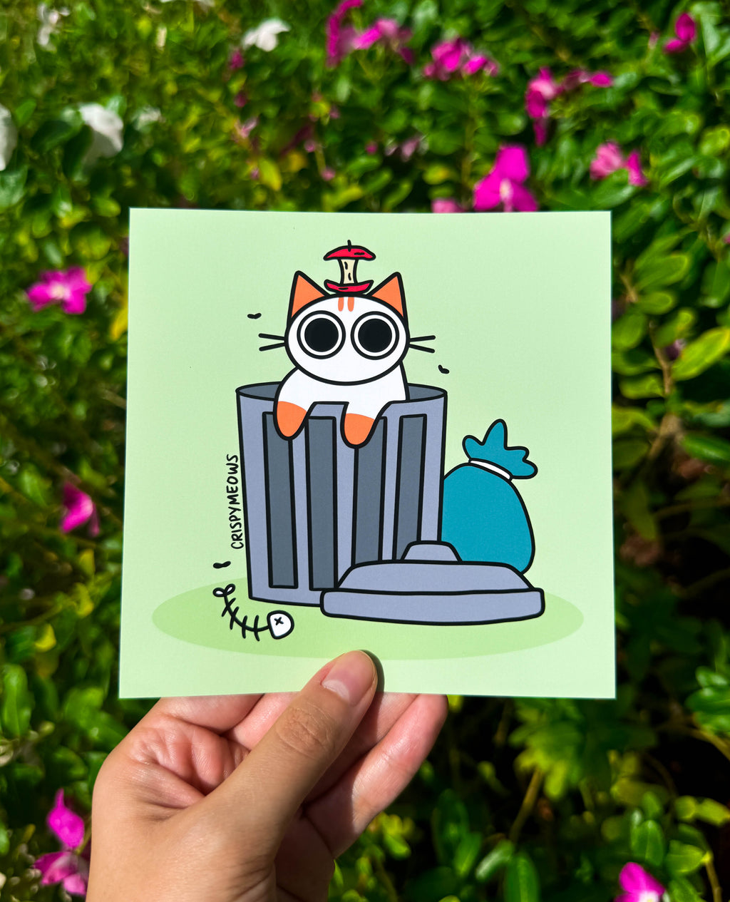 Trash Cat, 5 x 5 Print