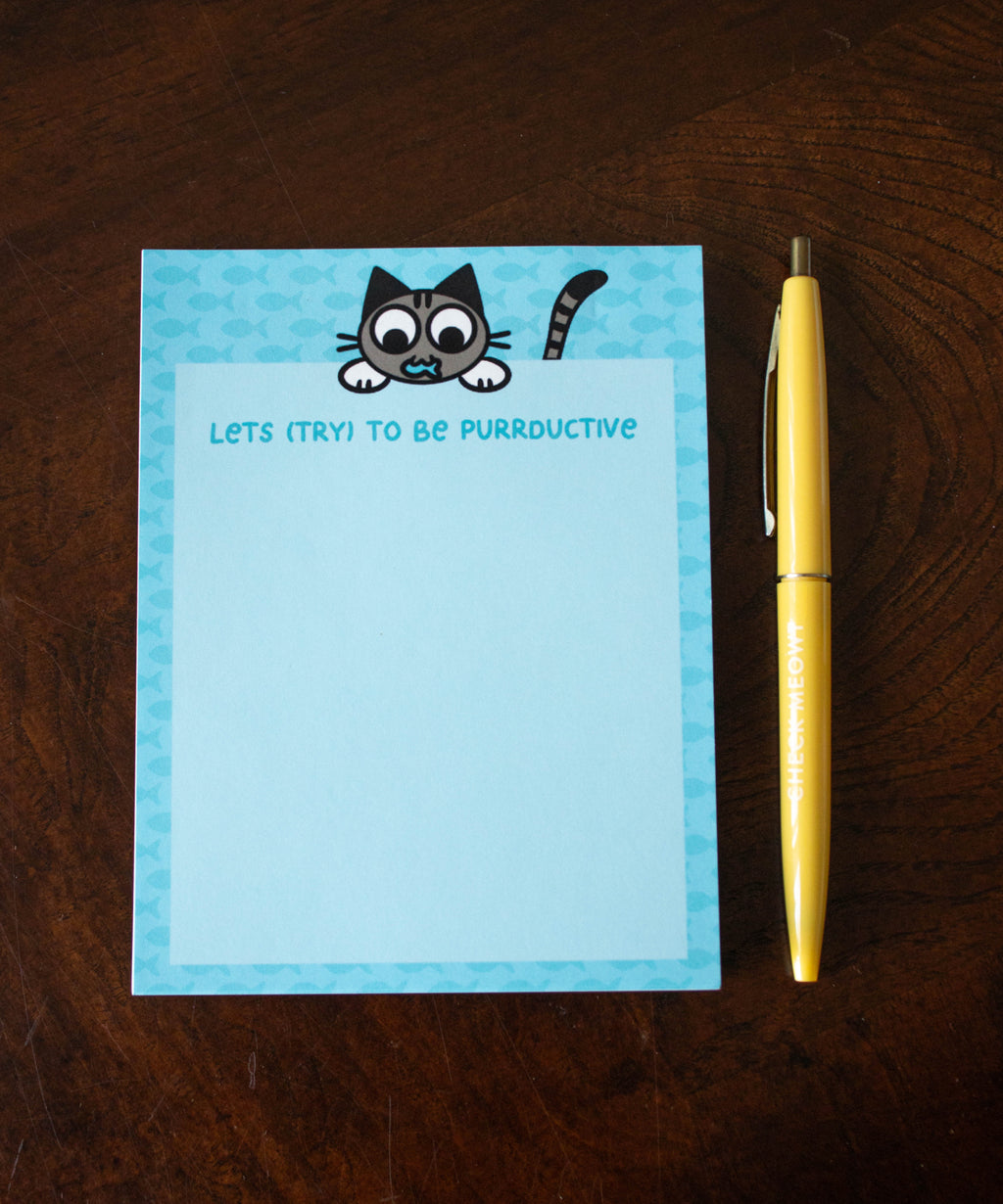 Lets Be Purrductive Notepad