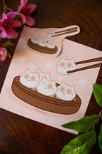 Dumpling Kitties, 5 x 5 Print