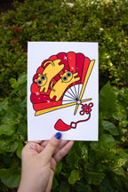 Cat Fan, 5 x 7 Print