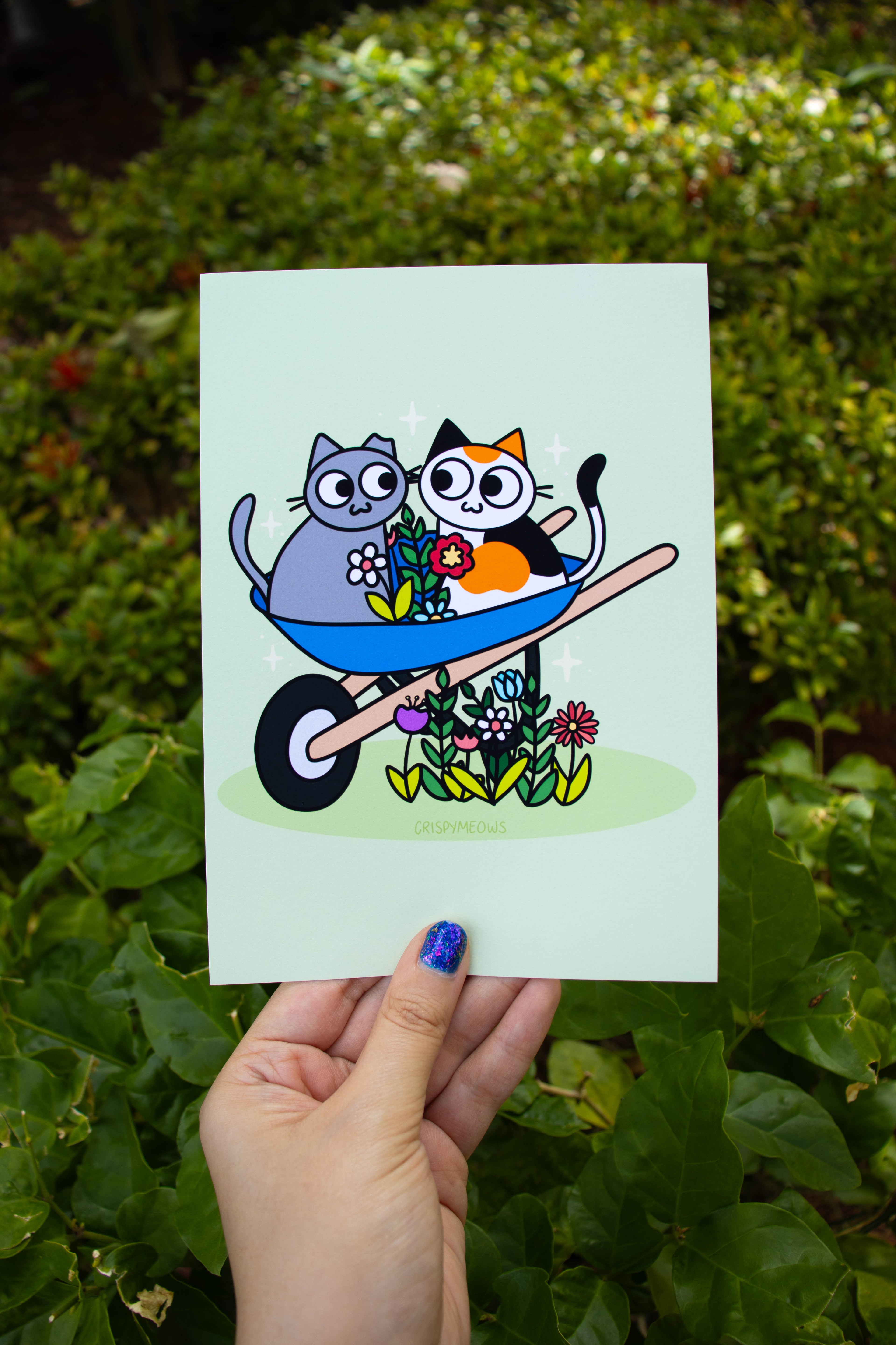 Rolling in the Garden, 5 x 7 Print