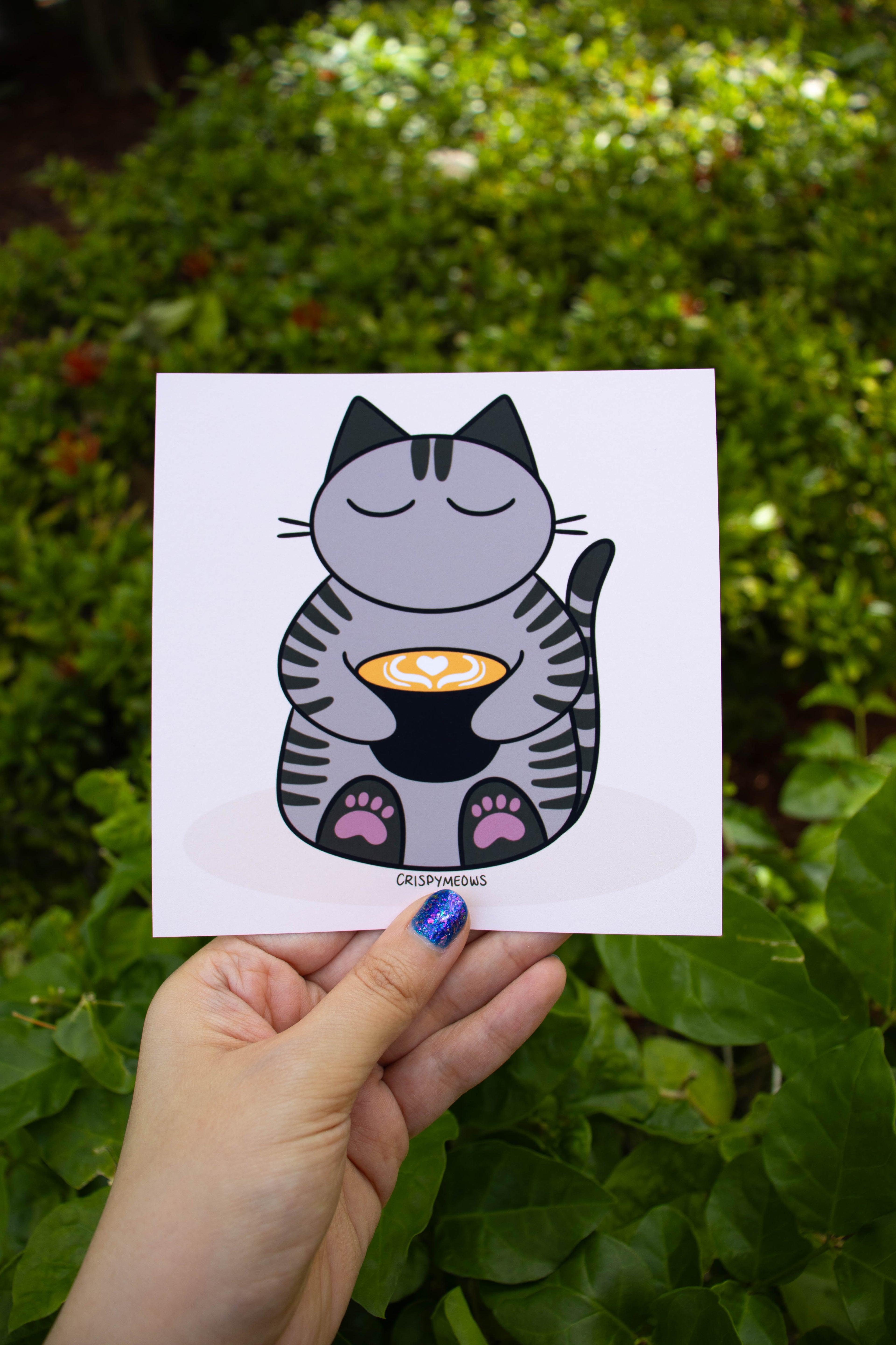 Coffee Cat, 5 x 5 Print