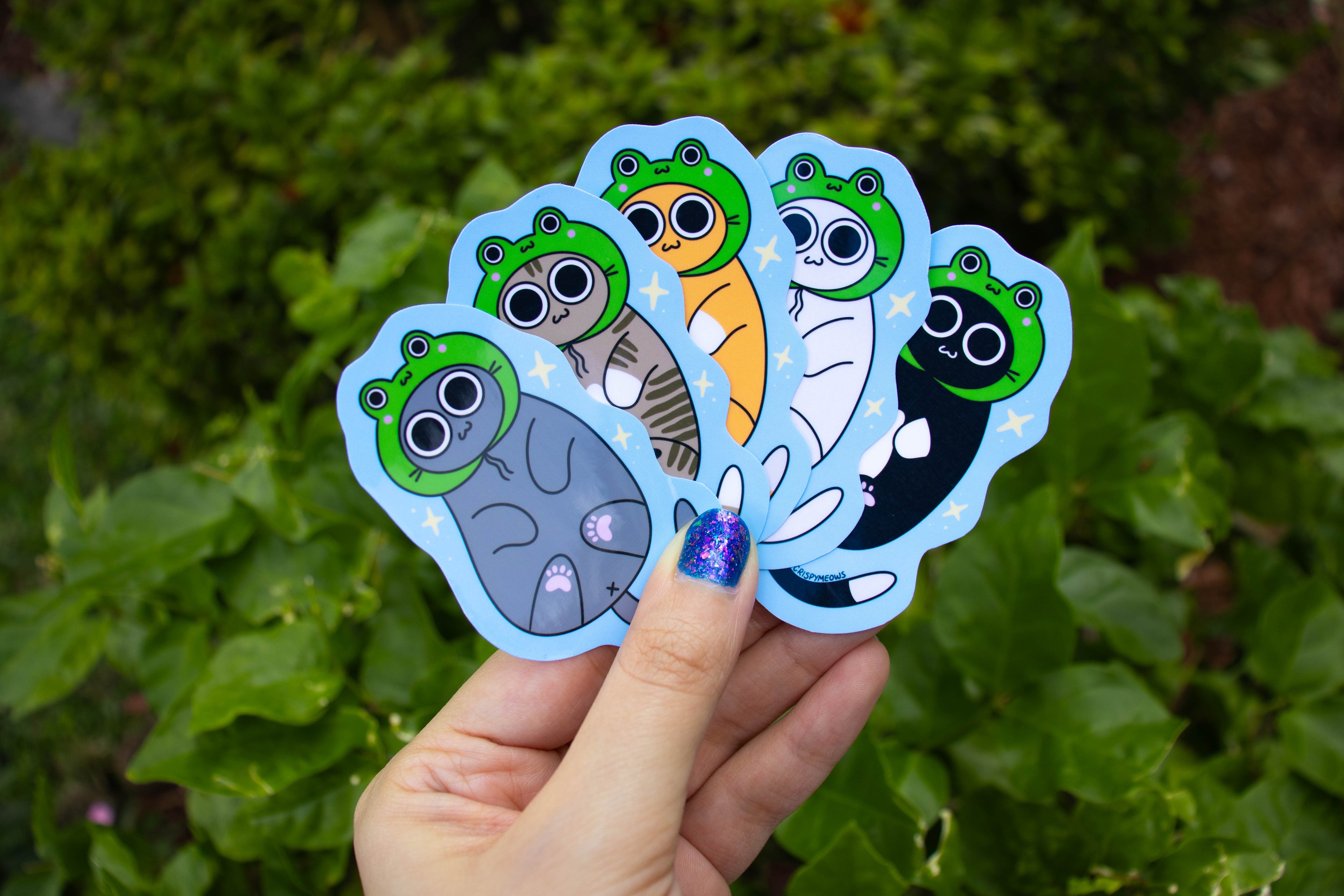 Cat with Froggie Hat Sticker