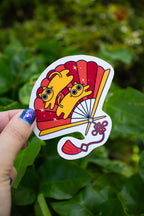 Cat Fan Sticker